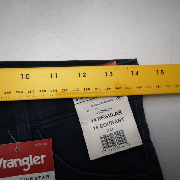 NWT Wrangler Slim Fit Navy Boy's Size 14R Moisture Wicking Khakis Pants - Picture 10 of 12